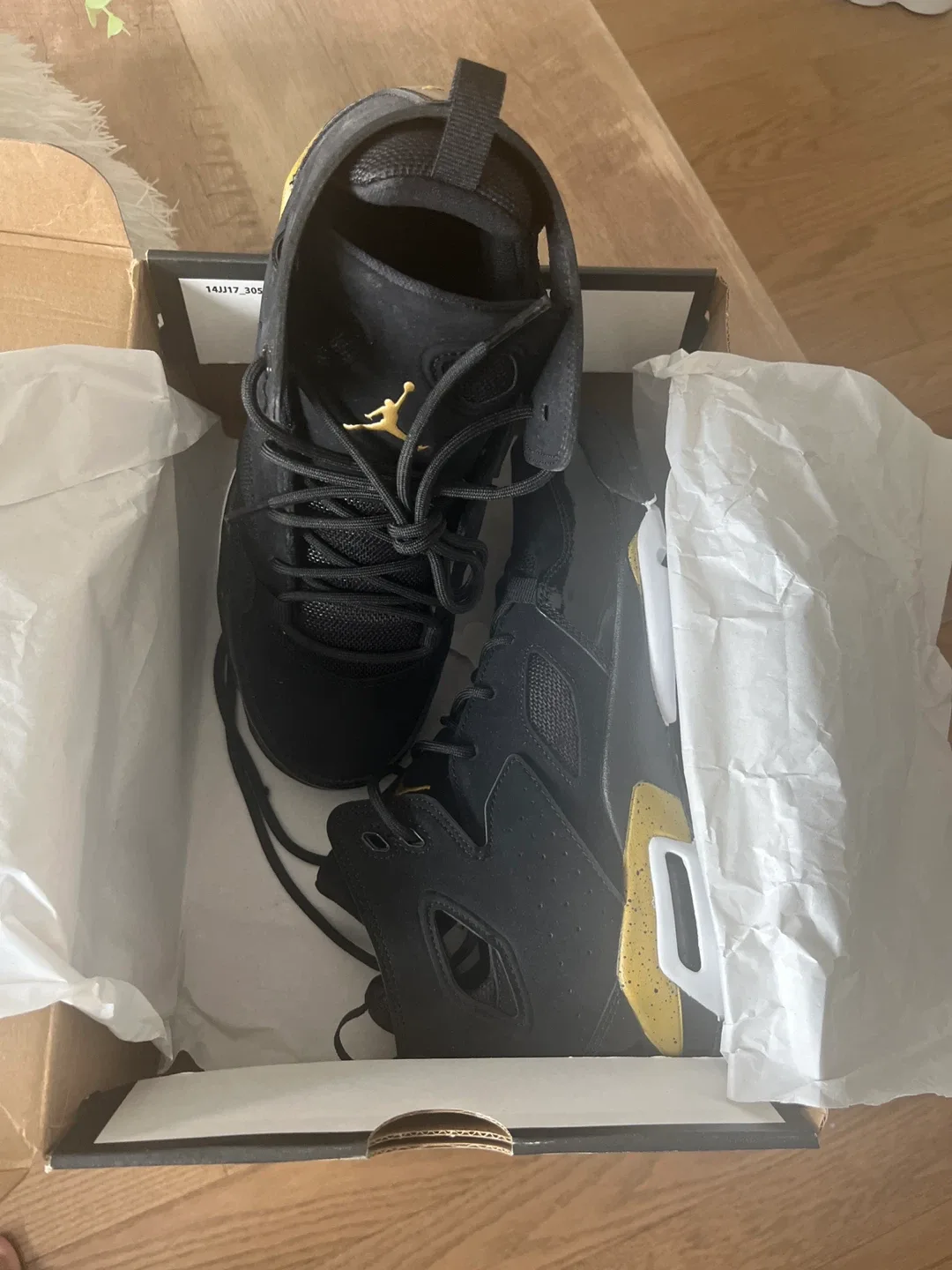 Jordan FLTCLB '91 (PS) Black/Gold Size 12C image indicator(6)