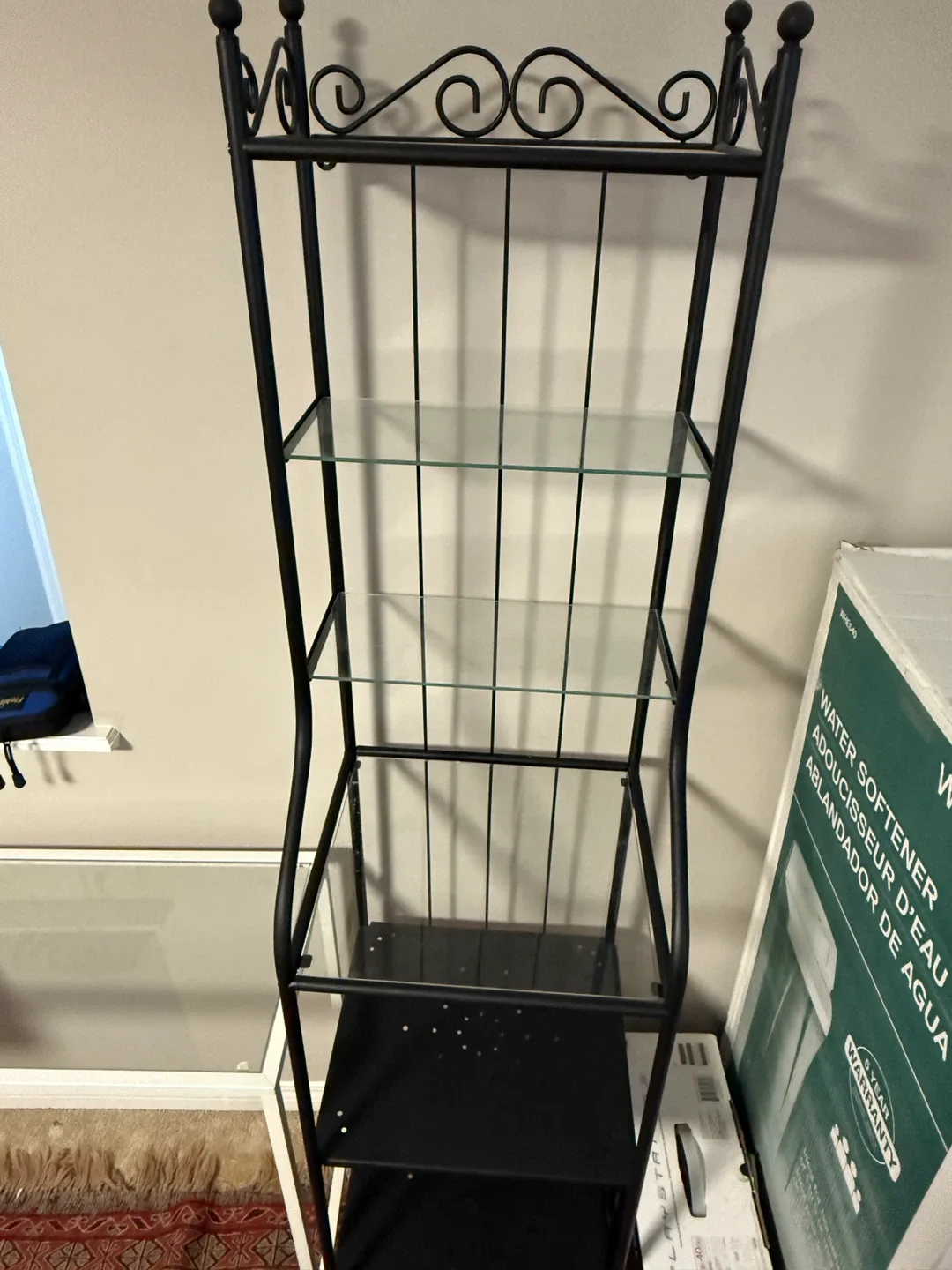 Black Metal & Glass Shelf Unit image indicator(2)