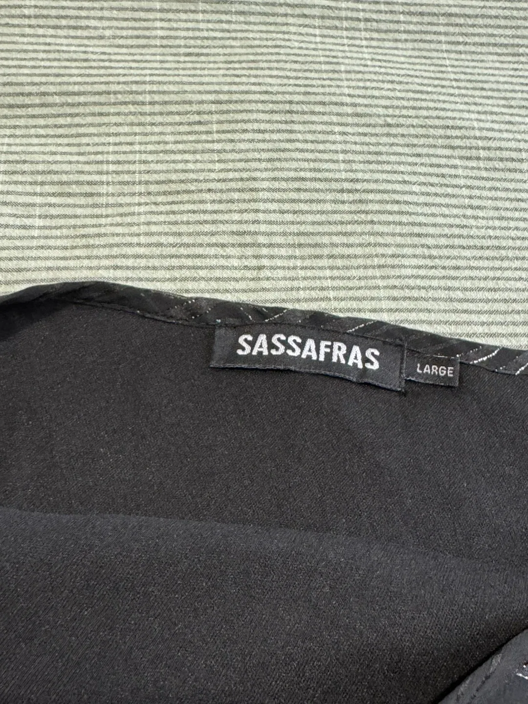 Black Silver Striped Top - Size Large image indicator(2)