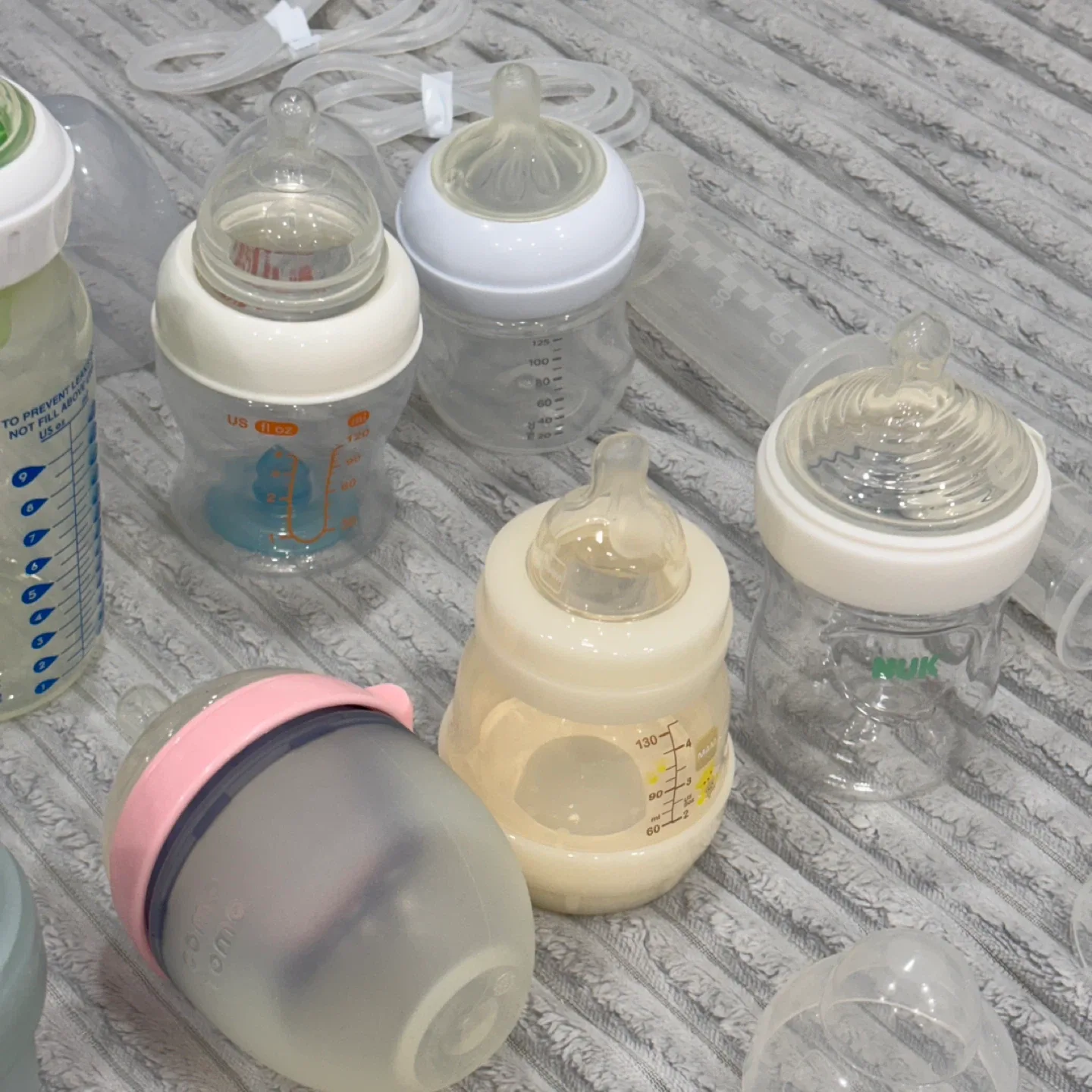 10 Assorted Baby Bottles Dr. Brown's, AVENT, Chicco, Mam, Nuk… image indicator(8)