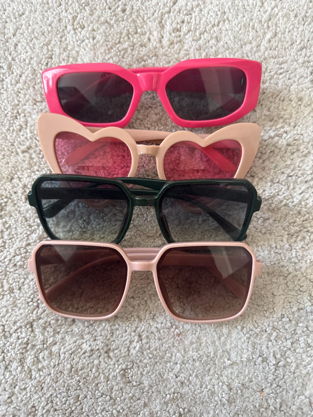 Sunglasses - Pink, Heart, Green, Brown