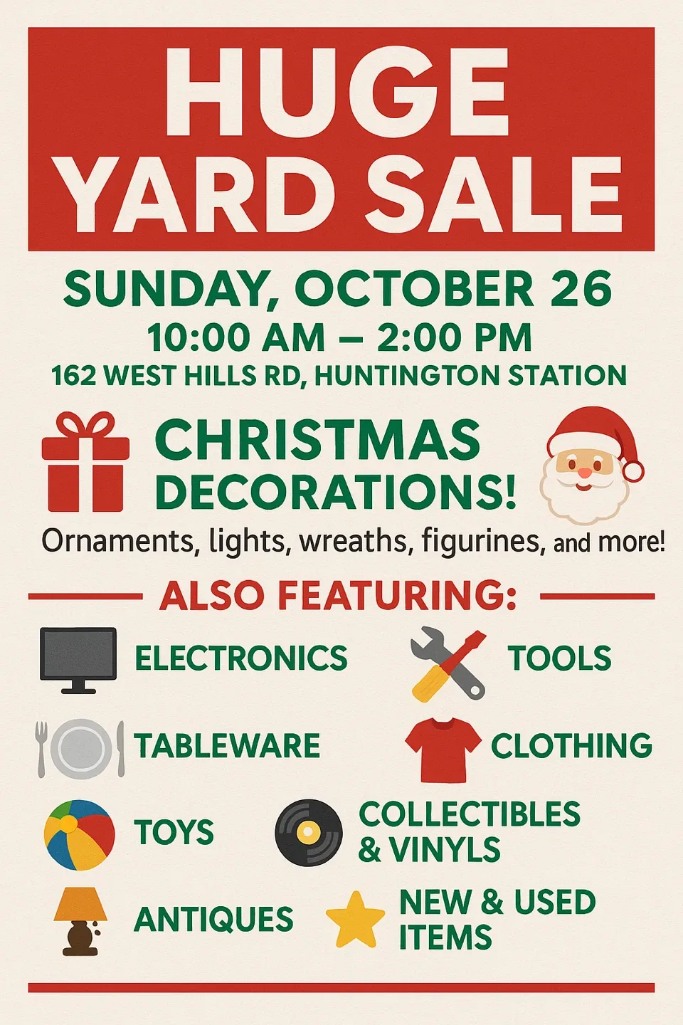 Huge Yard Sale - Sunday, October 26 thumbnail