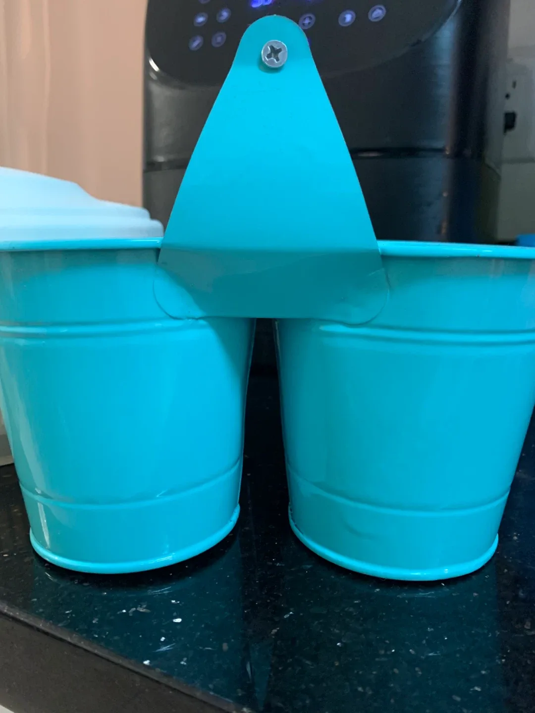 Turquoise Metal Double Bucket Caddy thumbnail