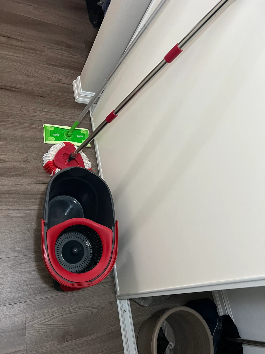 Spin Mop with Bucket - Red & Silver