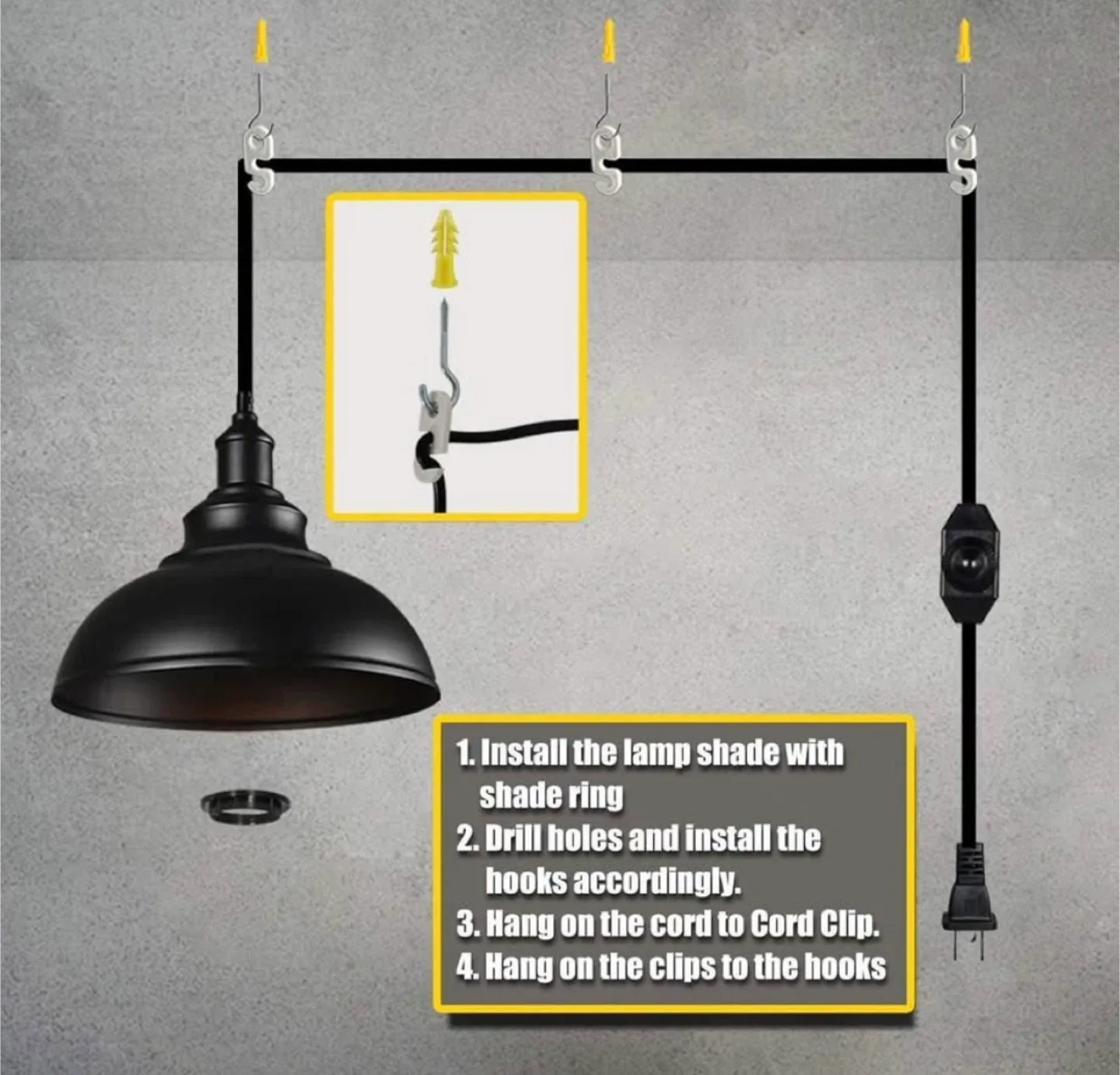 Black Industrial Pendant Light - 11 inch image indicator(7)