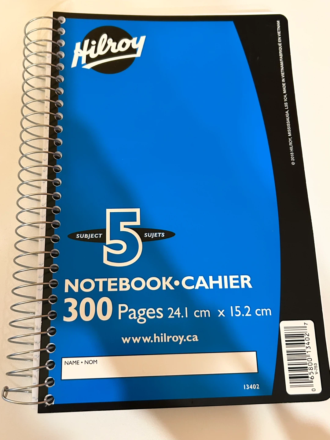 New Blue Hilroy 5-Subject Notebook - 300 Pages