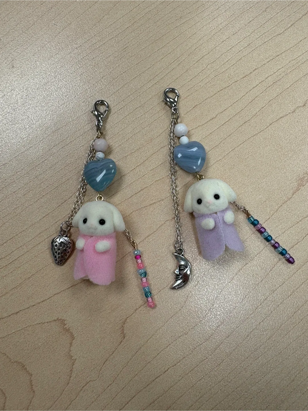 CALICO CRITTERS Custom Charm Keychains! Flora Rabbit Babies! image indicator(6)