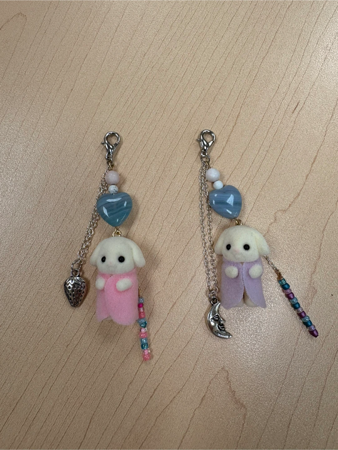 CALICO CRITTERS Custom Charm Keychains! Flora Rabbit Babies!