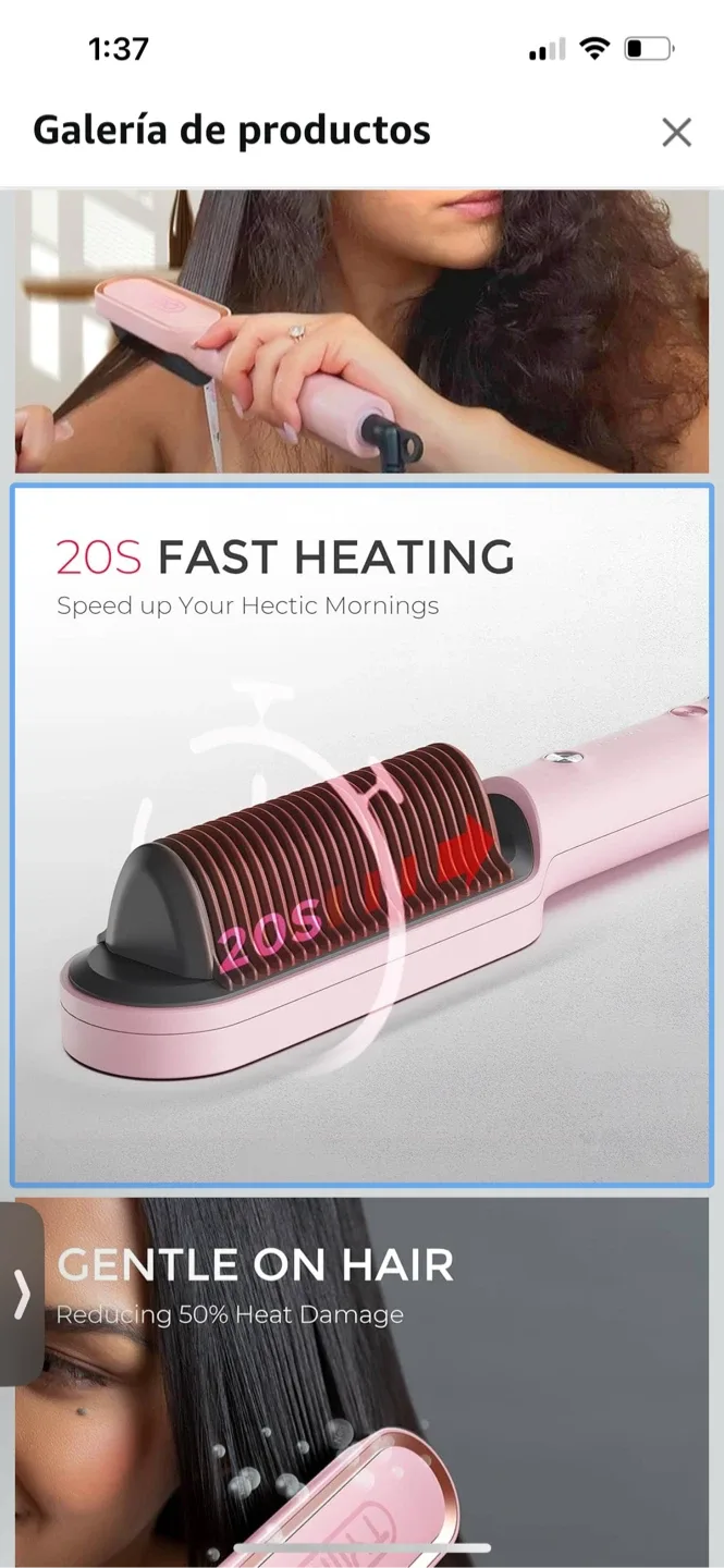 Hair Straightener Brush - Pink image indicator(3)