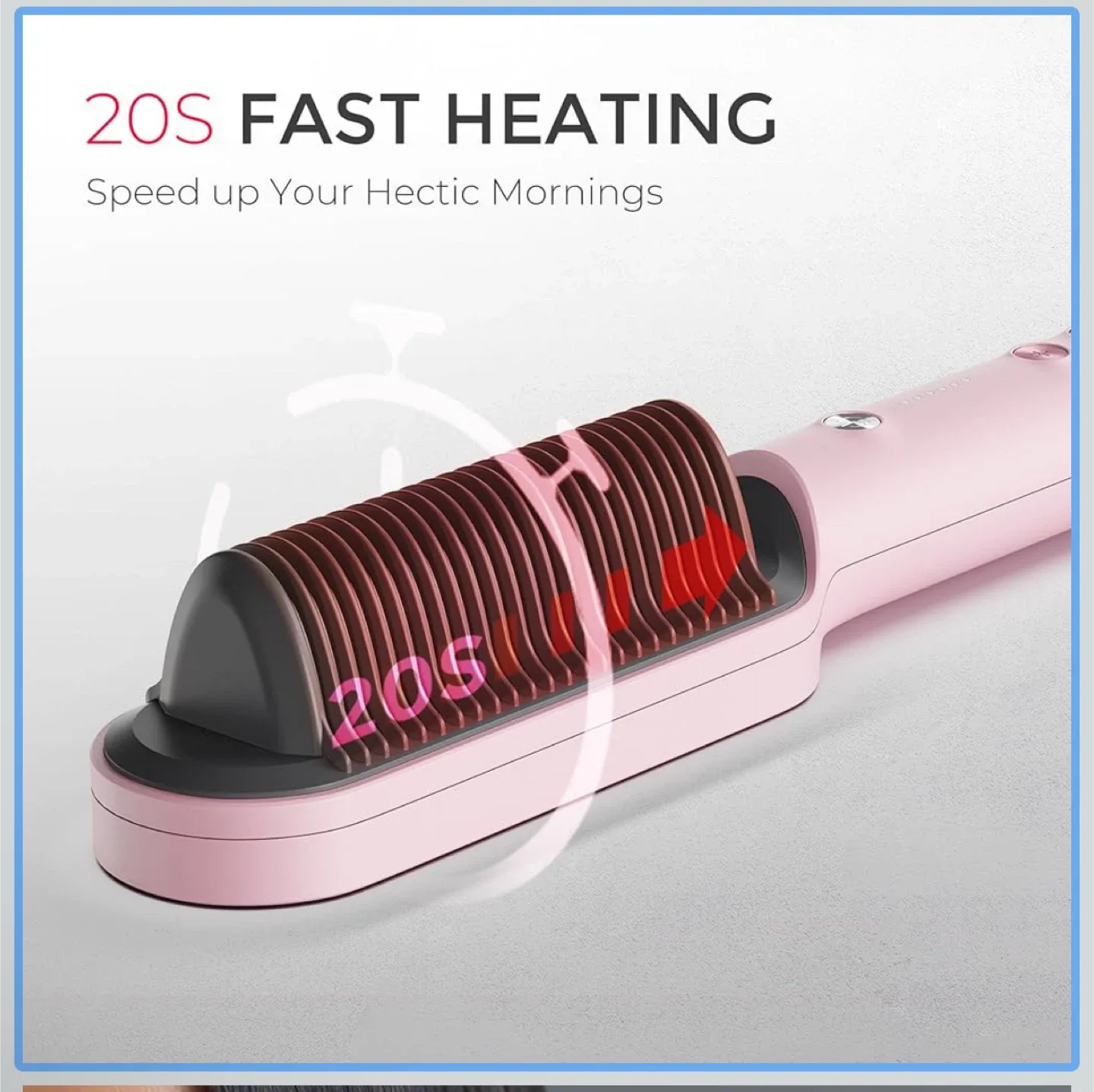 Hair Straightener Brush - Pink image indicator(2)