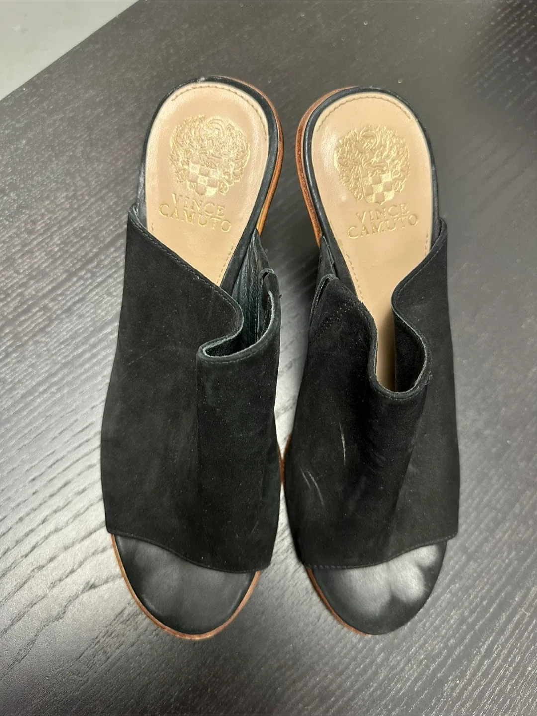 Vince Camuto Black Suede Mules - Size 10 image indicator(2)