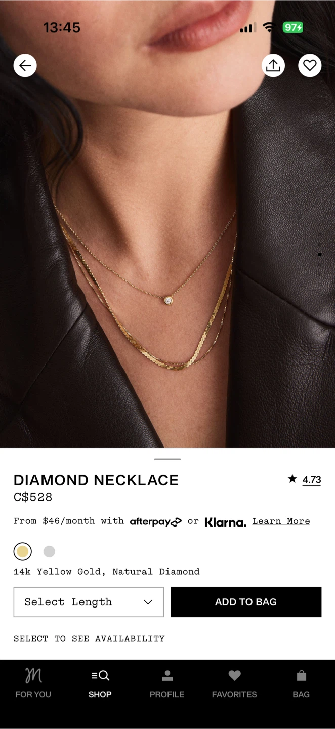 Mejuri Diamond Necklace and bracelet - 14k Yellow Gold - photo 2