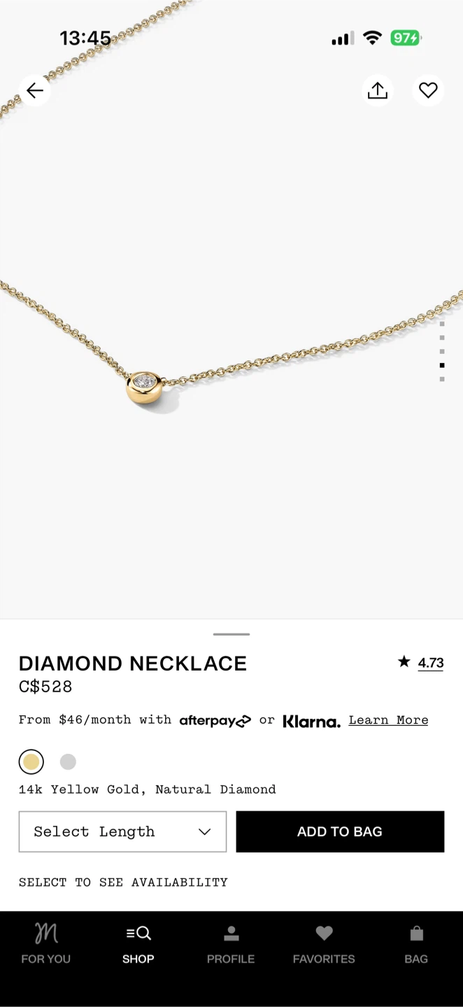 Mejuri Diamond Necklace and bracelet - 14k Yellow Gold - photo 3