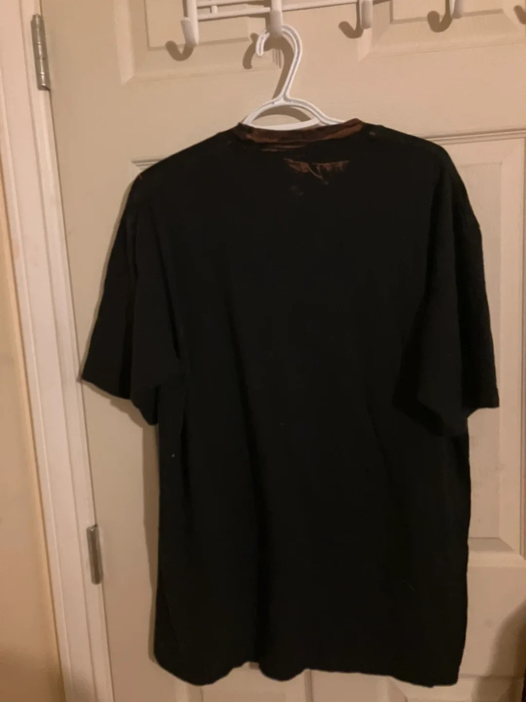 bleach-painted  shirt with unique leaf pattern image indicator(4)