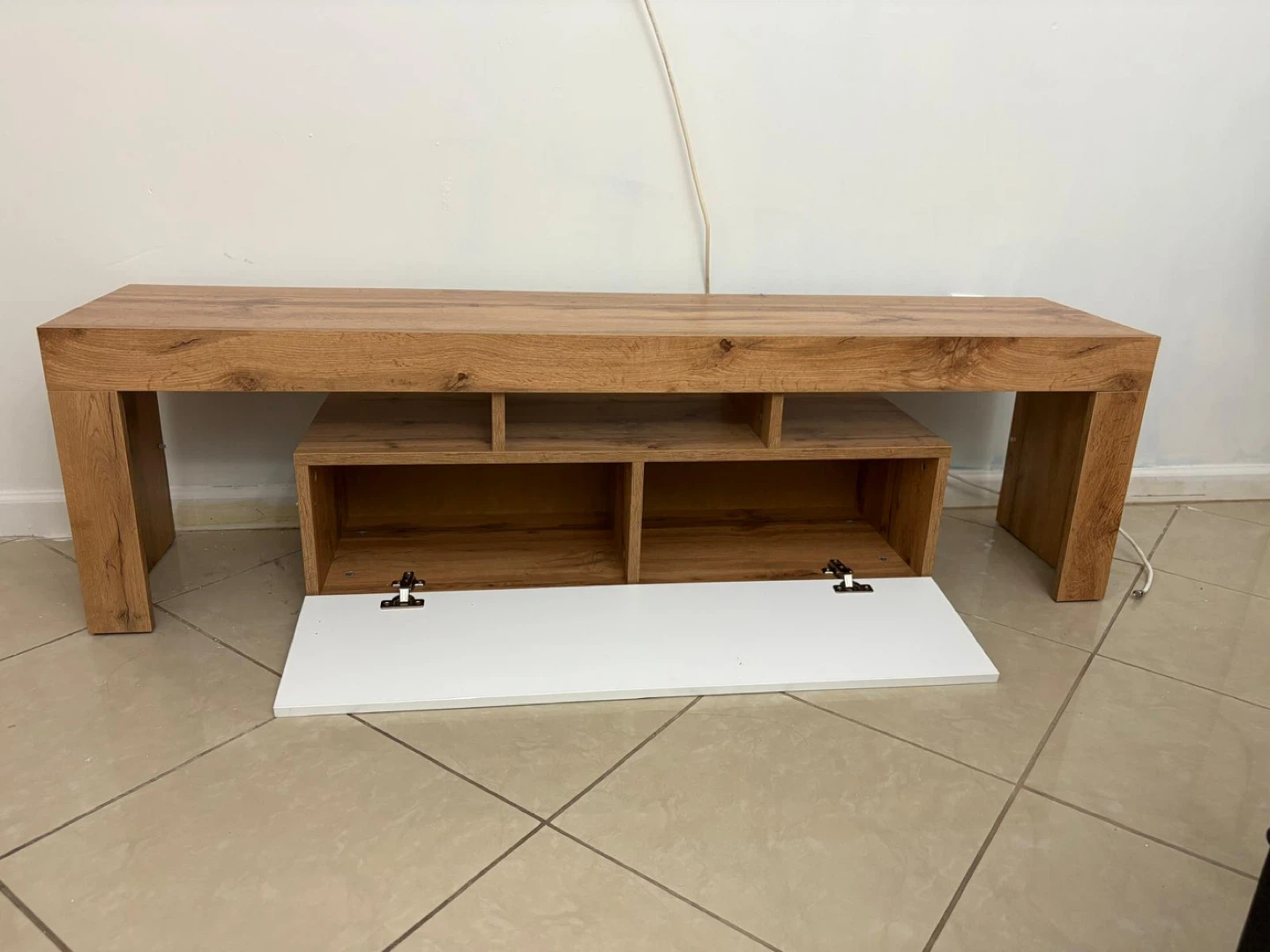 Wooden TV Stand with Storage - photo 2