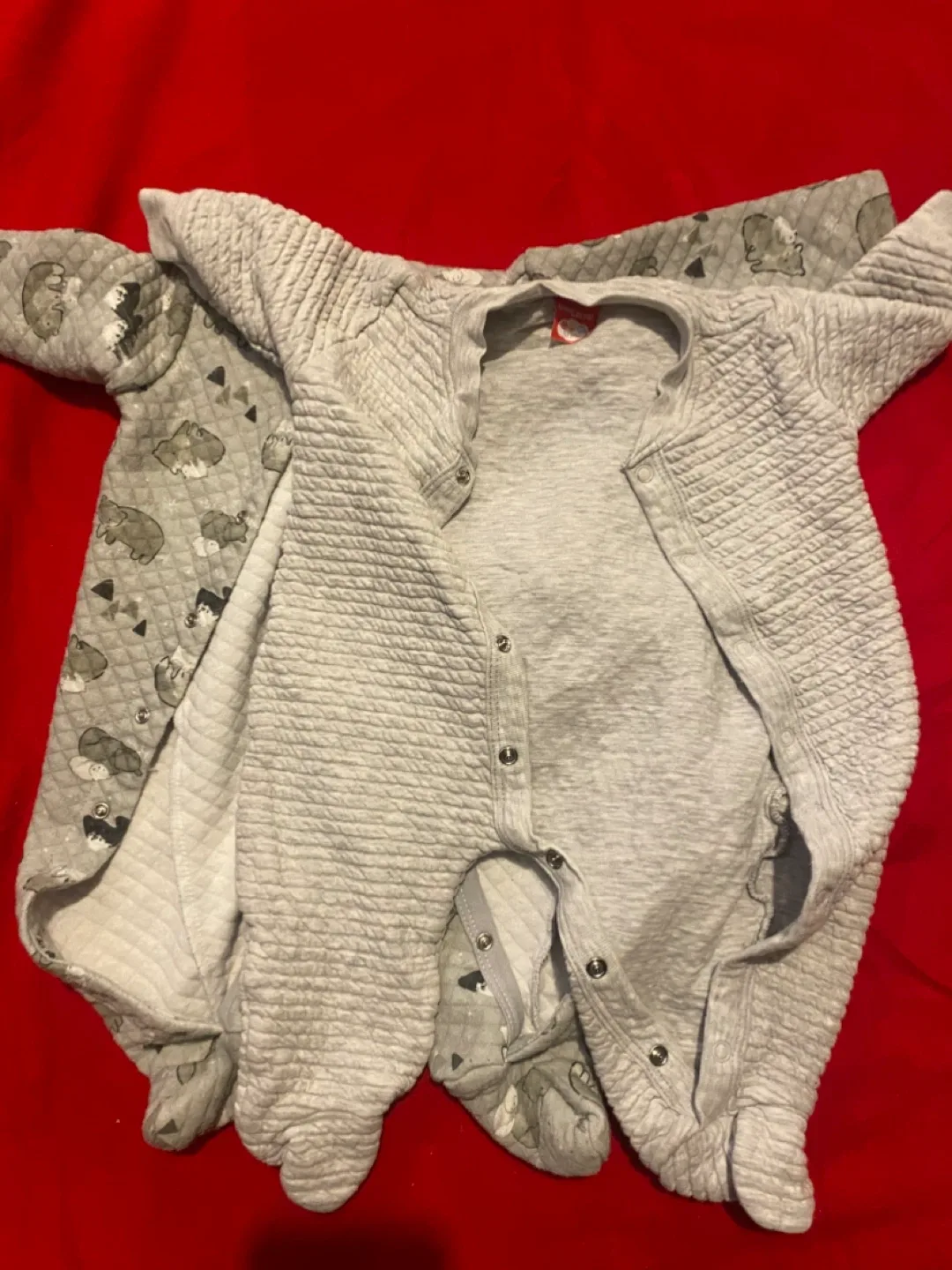Grey onesies 0-3 thumbnail