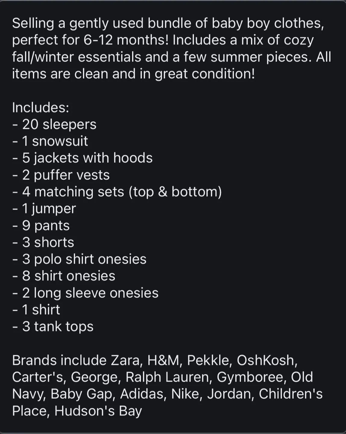 Baby Boy Clothes 6-12 Months Fall Winter some summer image indicator(4)