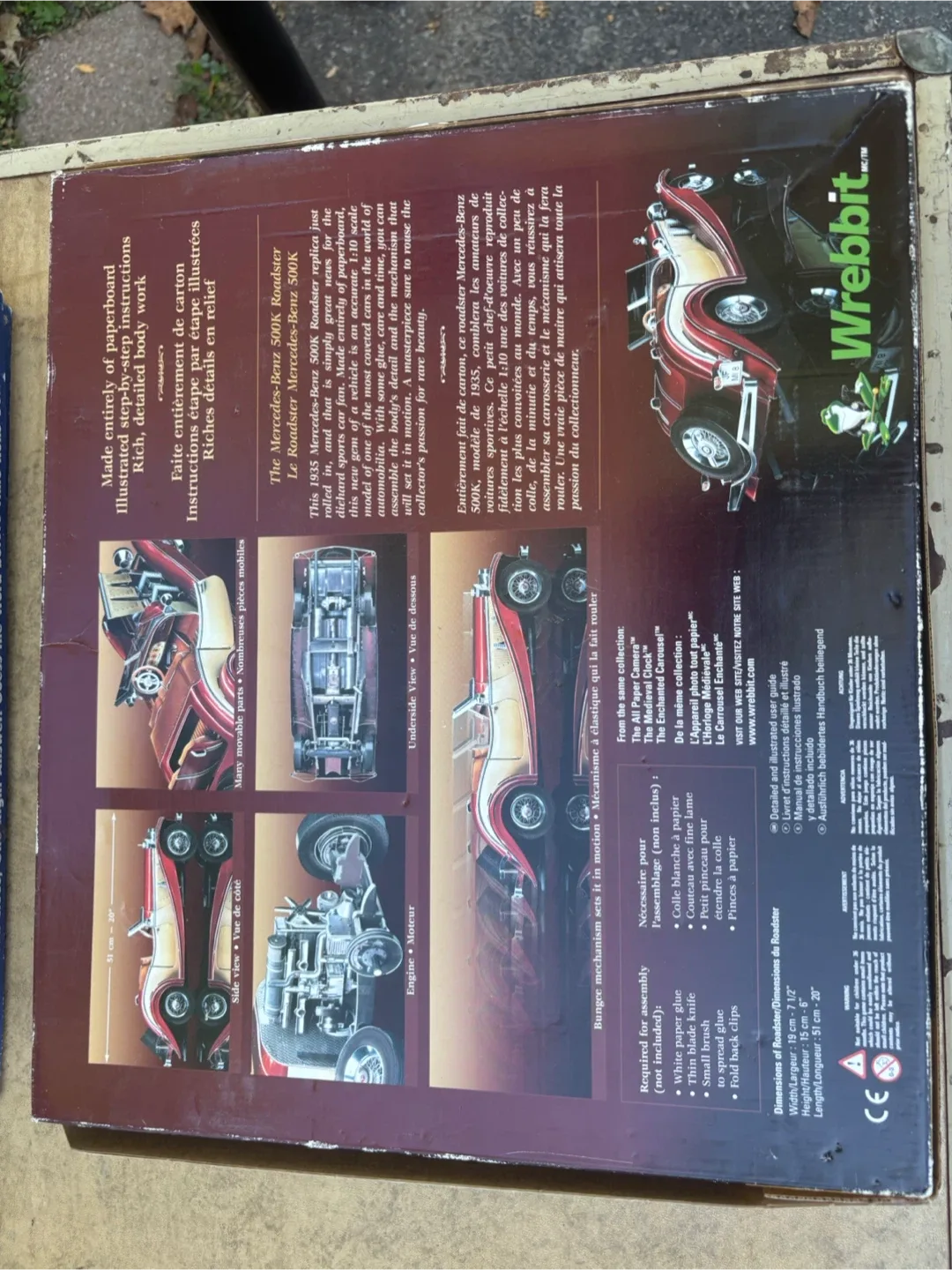 Mercedes-Benz 500K Roadster Wrebbit Paperboard Car Model image indicator(4)