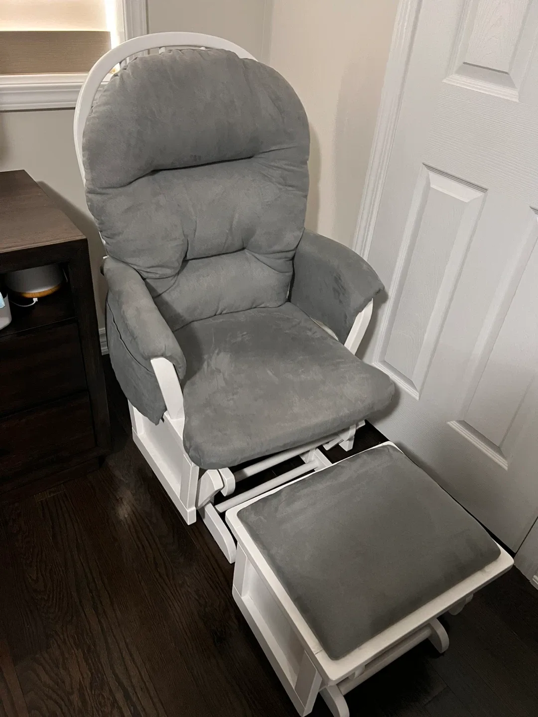 Glider Rocking Chair with Ottoman - Grey