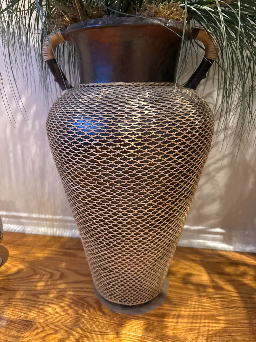Decorative Woven Vase with Faux Floral Arrangement - photo 2