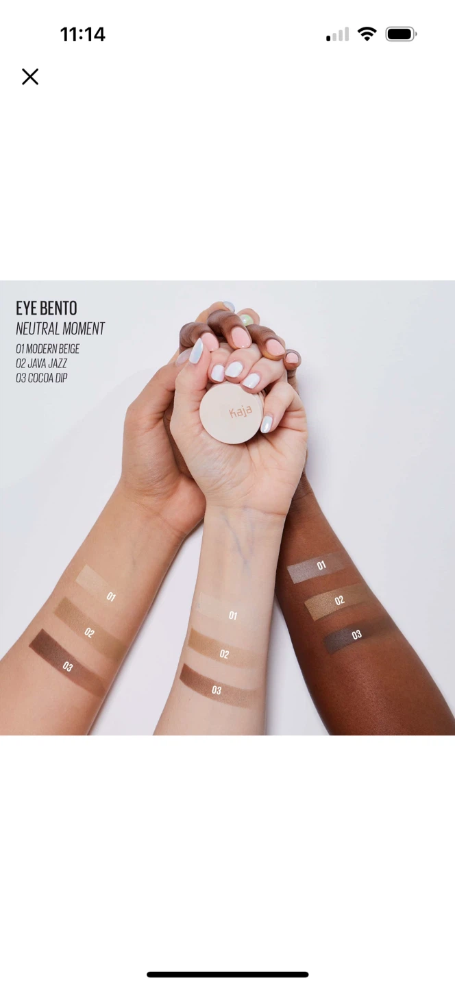 🆕 Kaja Beauty Bento Bouncy Eyeshadow Trio - Neutral Moment - photo 3