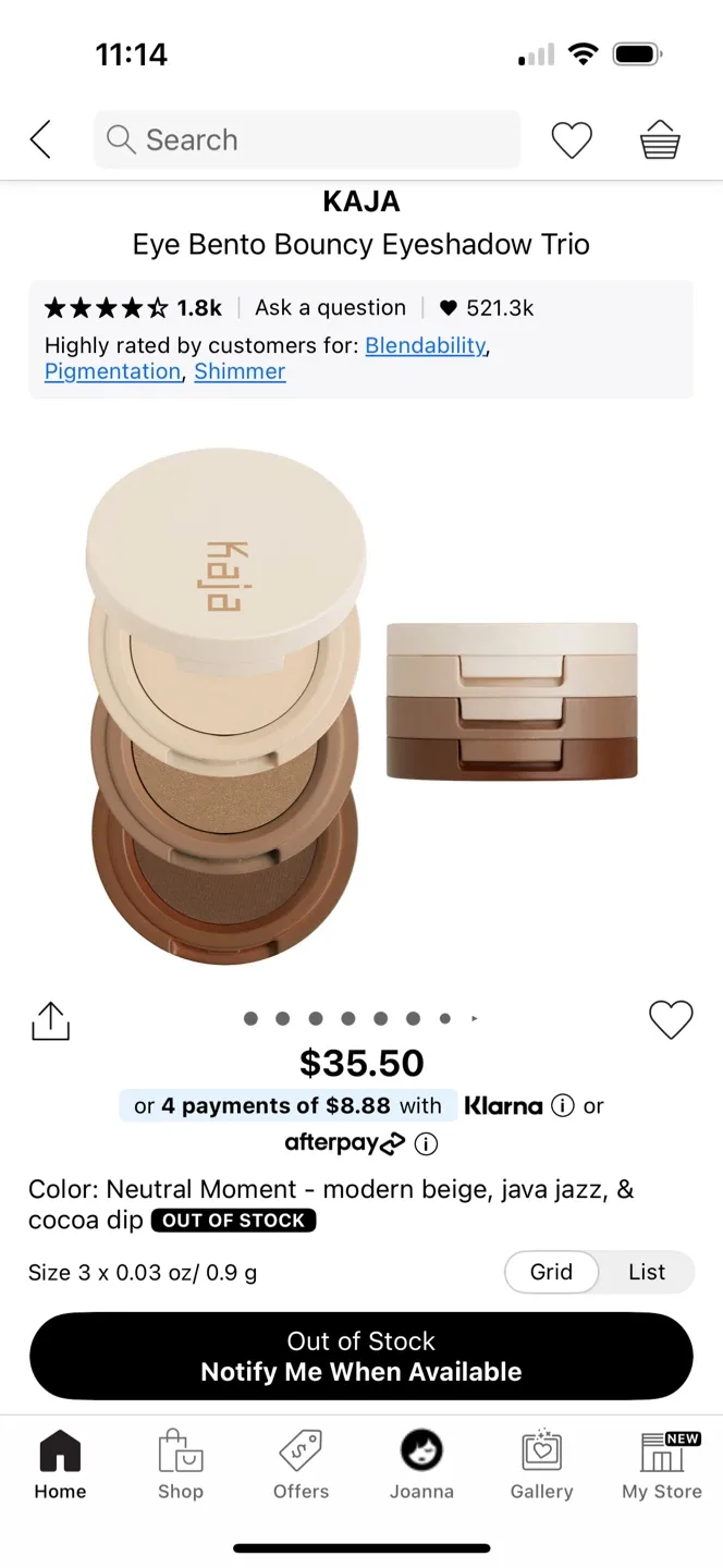 New Kaja Beauty Bento Bouncy Eyeshadow Trio - Neutral Moment image indicator(2)