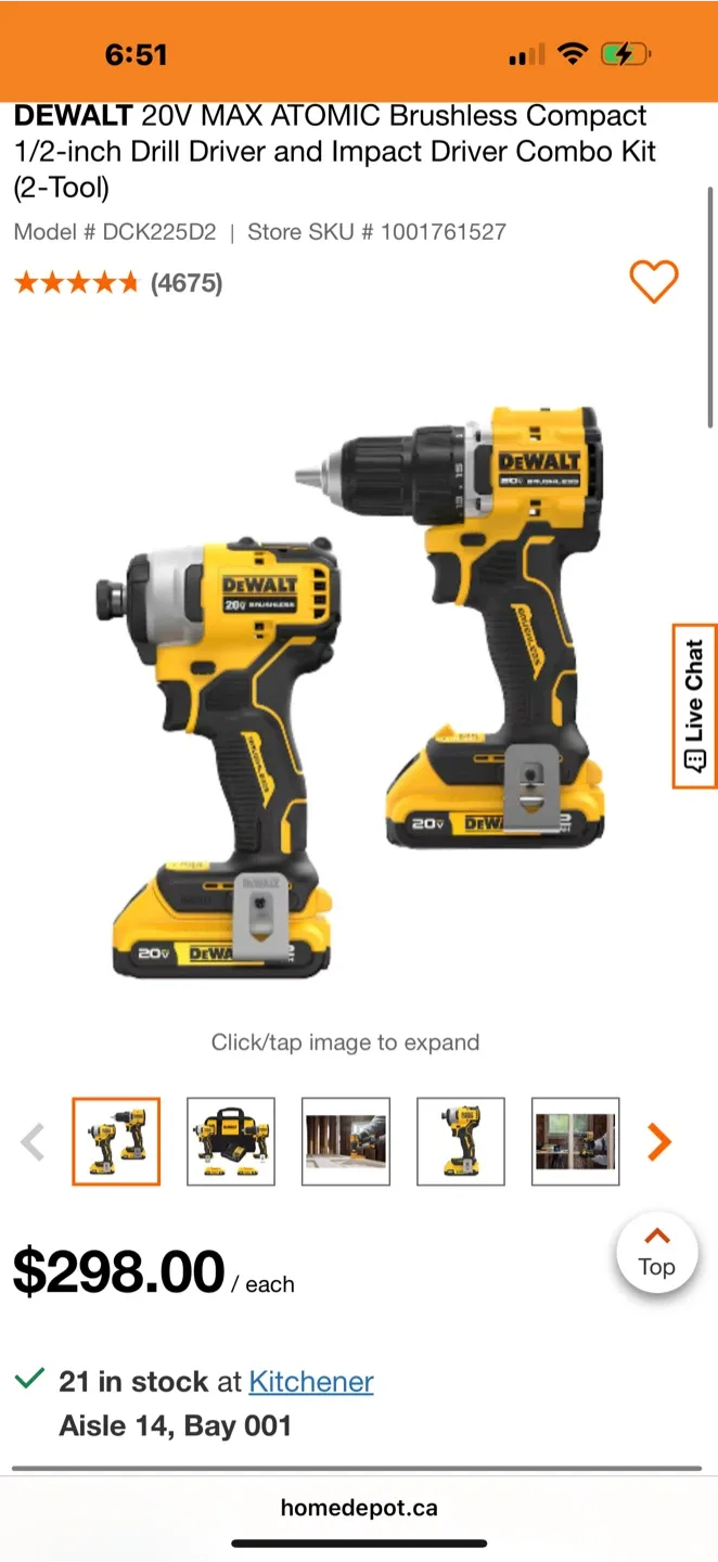 DEWALT 20V MAX ATOMIC Brushless Combo Kit - NEW image indicator(2)