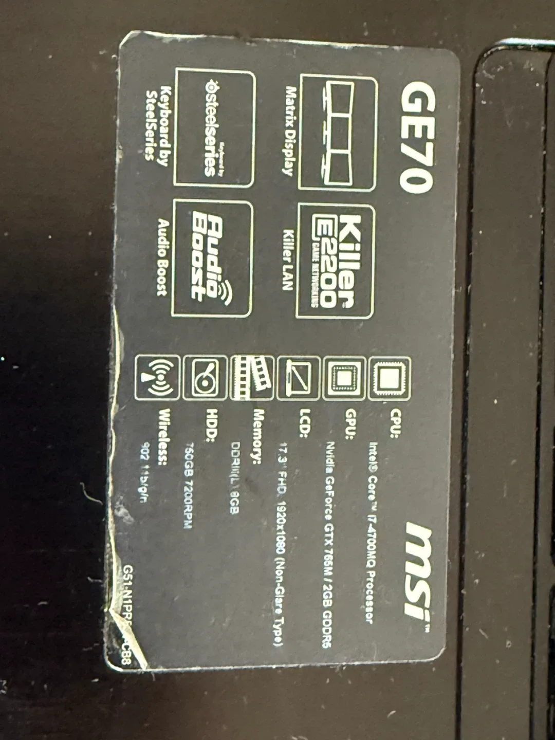 MSI GE70 Laptop - Brand New Charger - Battery Good image indicator(4)