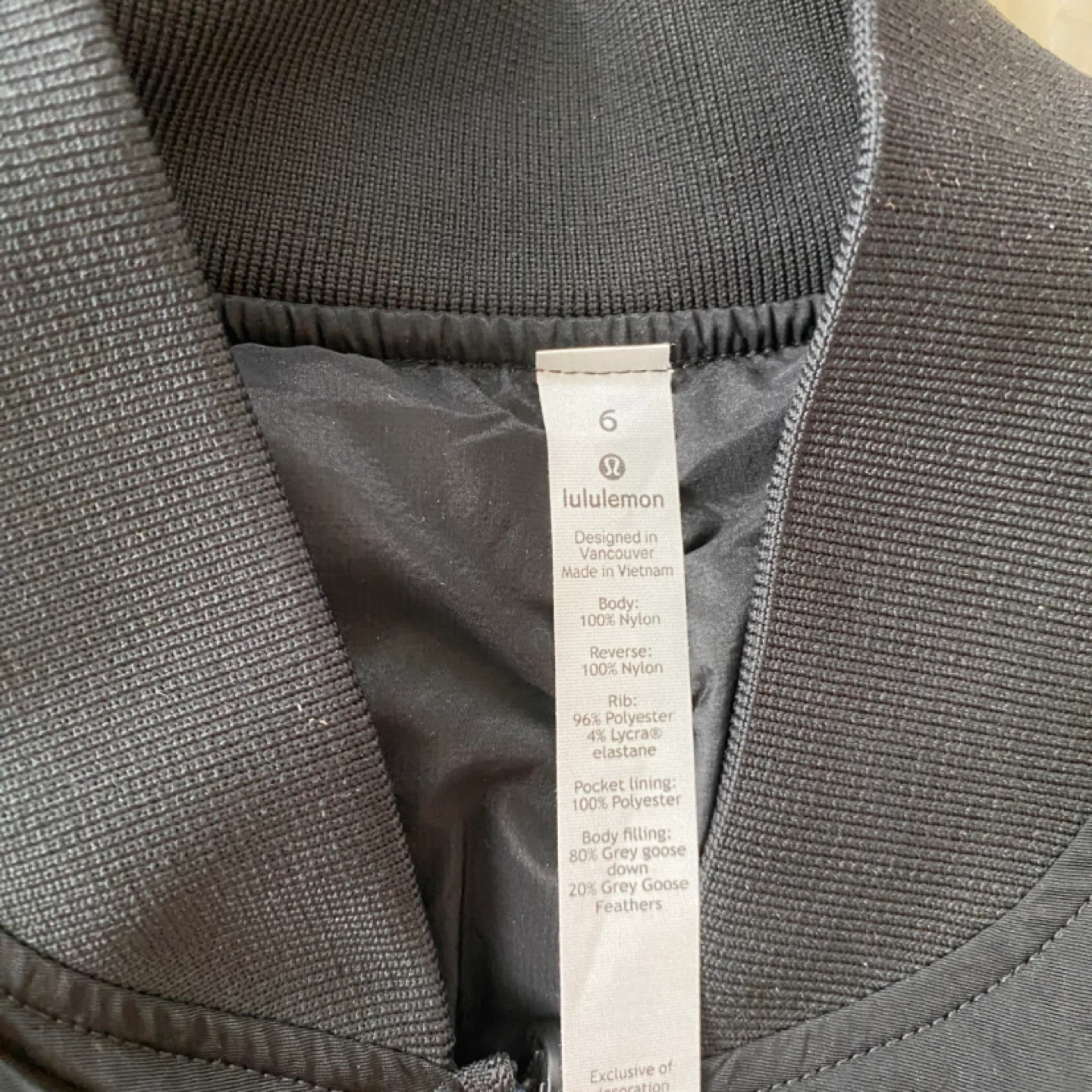 NWT Lululemon Roam Far Bomber Jacket - Black, Size 6 - photo 5