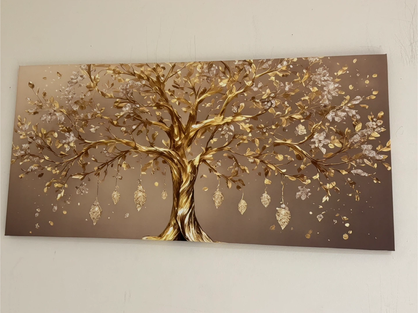Tree Canvas Art - Gold & Brown