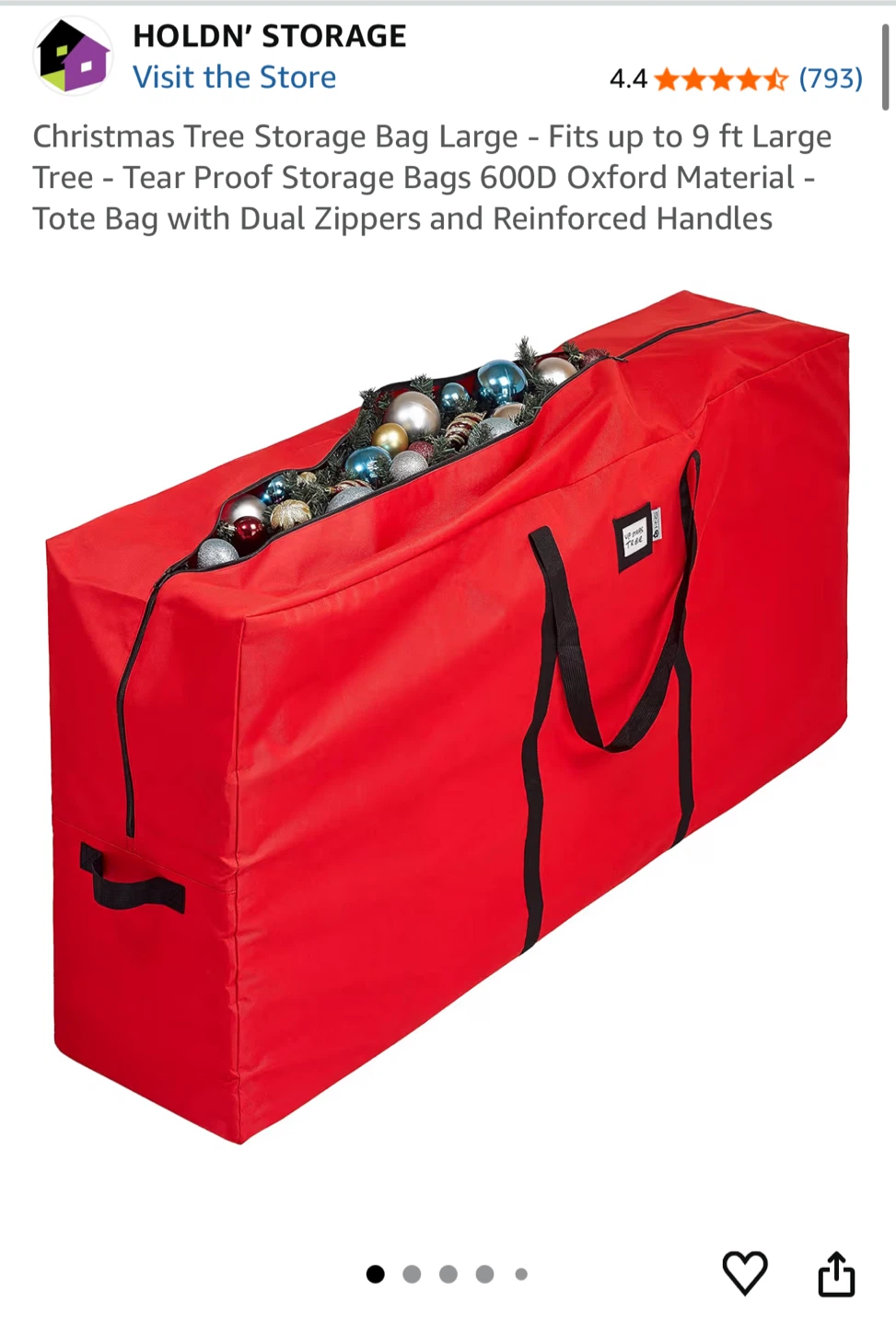 7.5 Foot Pre Lit Christmas Tree and Storage Bag - photo 3