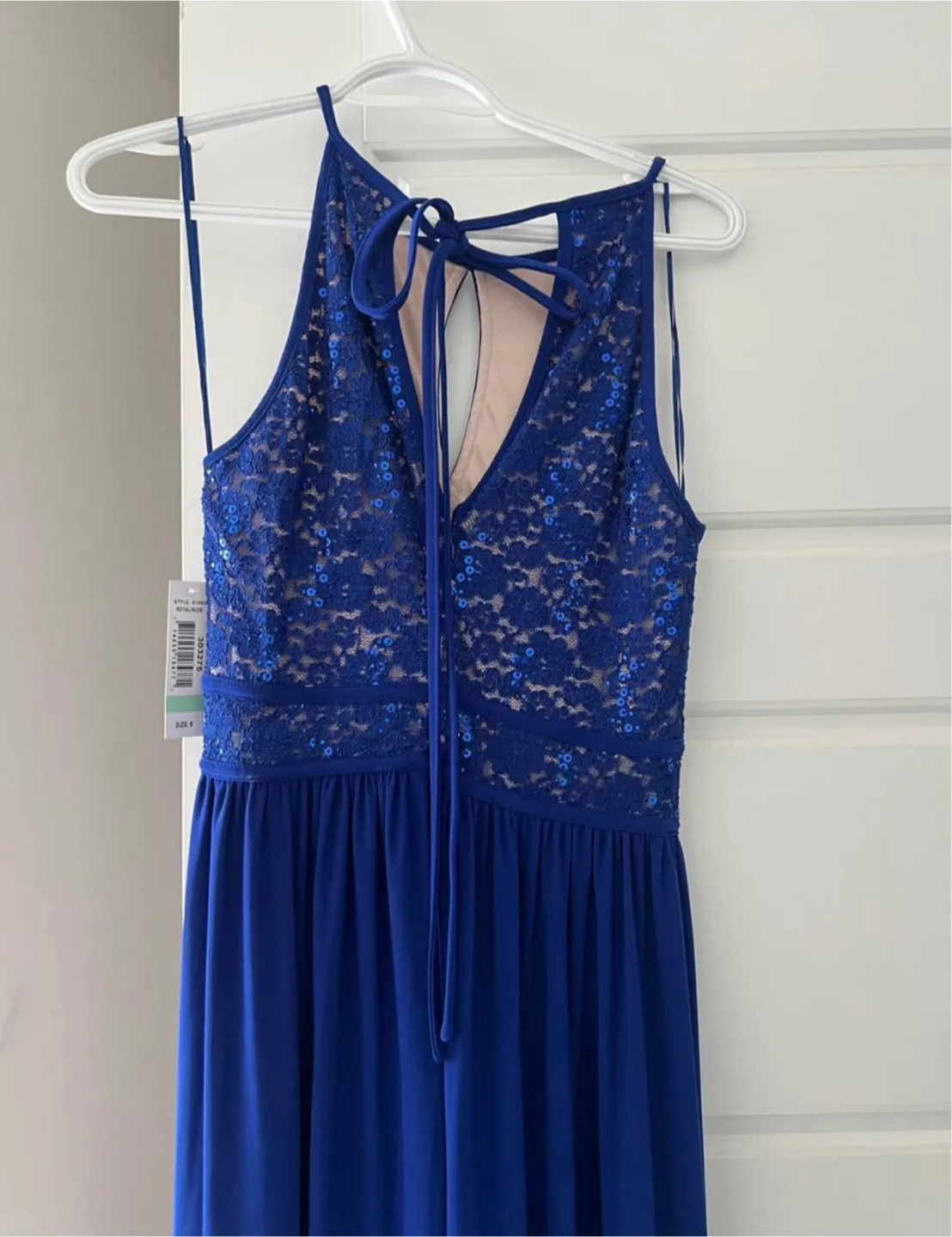 NWL Blue Sequin Lace Dress - Size 8 image indicator(2)