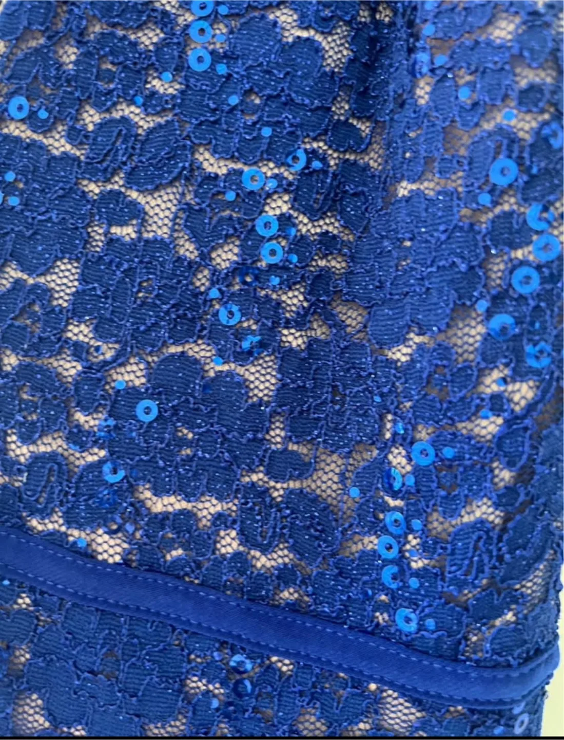 NWL Blue Sequin Lace Dress - Size 8 image indicator(3)