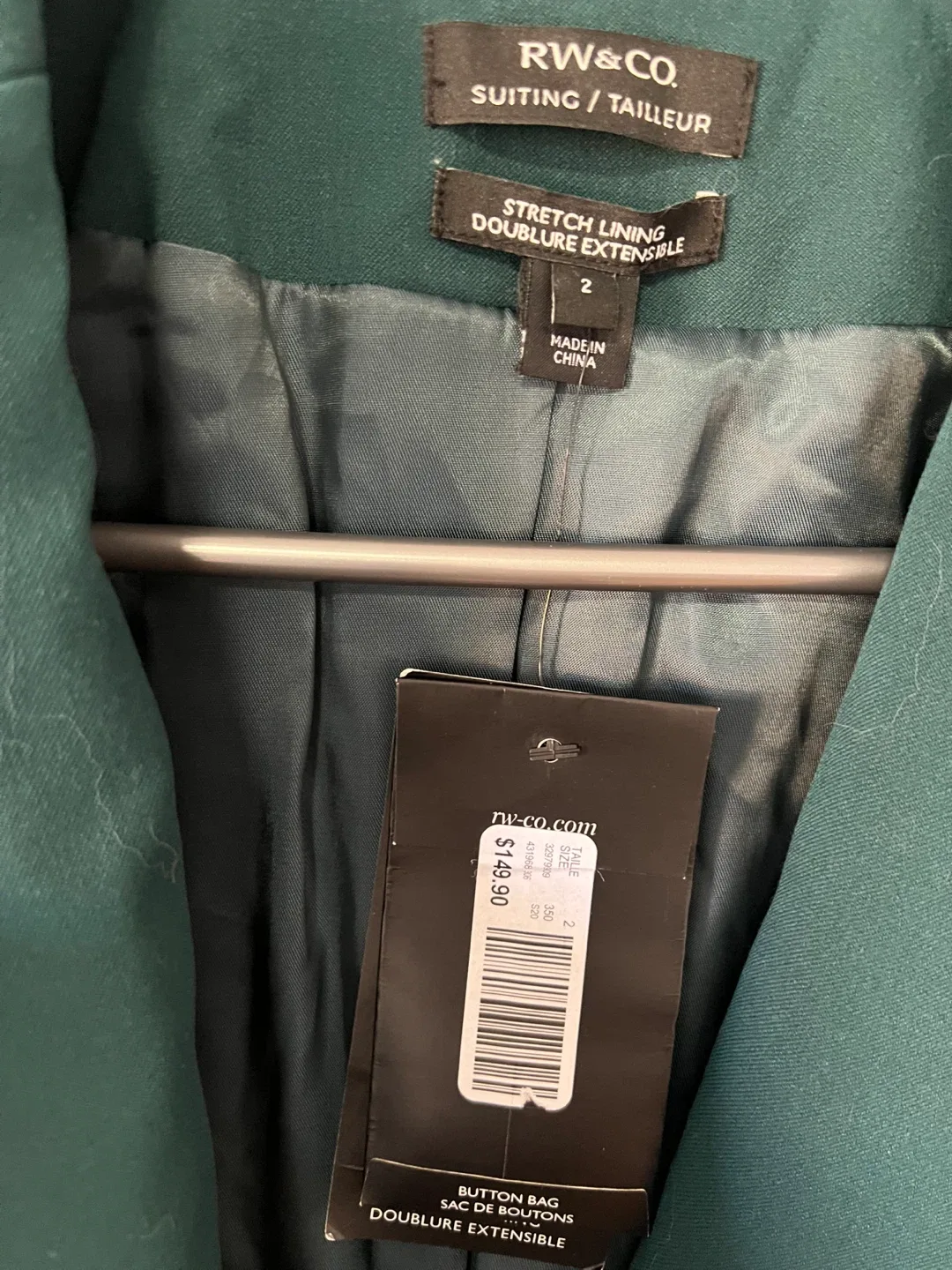 NEW RW&CO. Green Suit - Size 2 (Jacket) & 4 (Pants) image indicator(2)