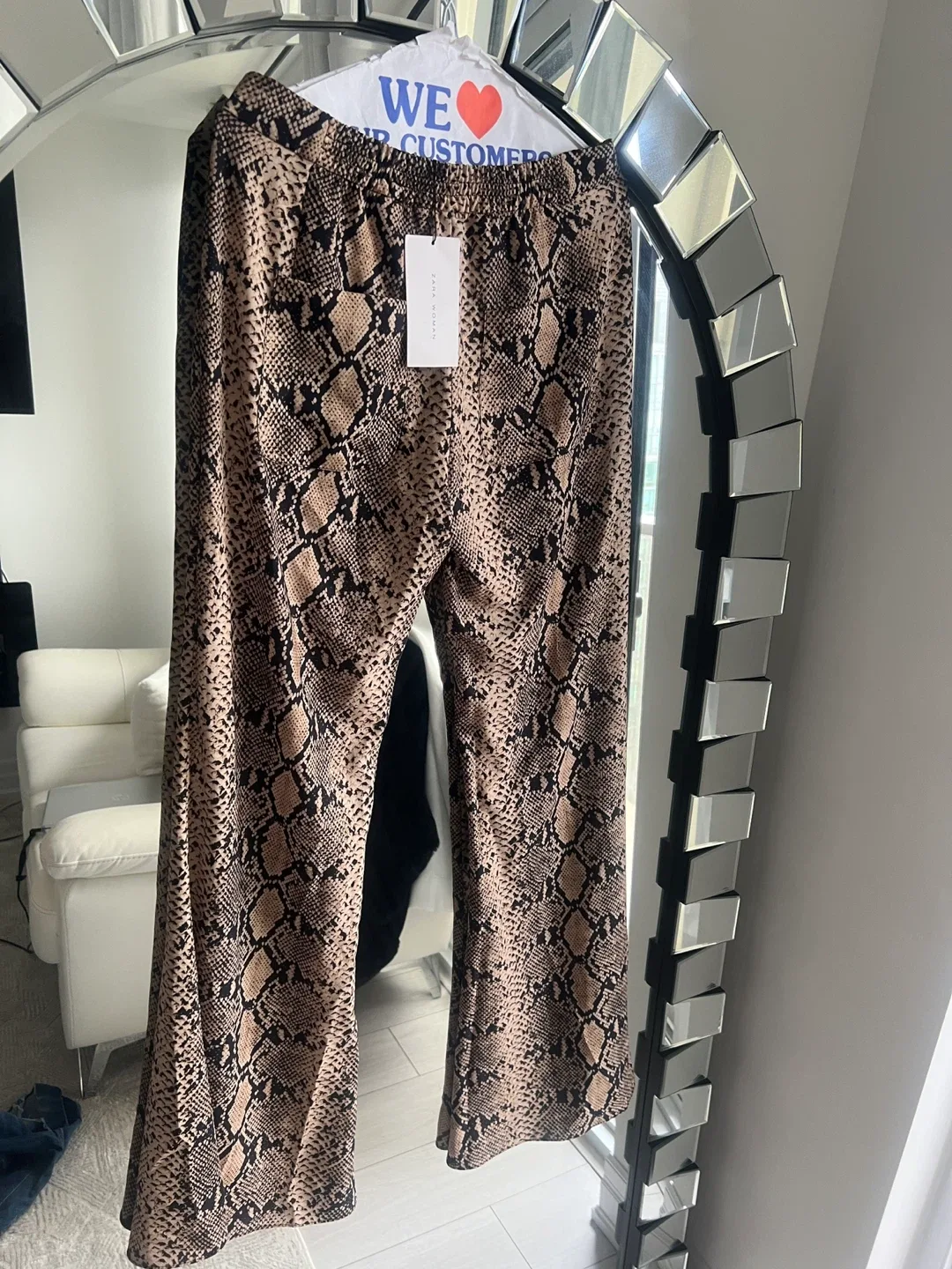Zara Snakeskin Print Pants