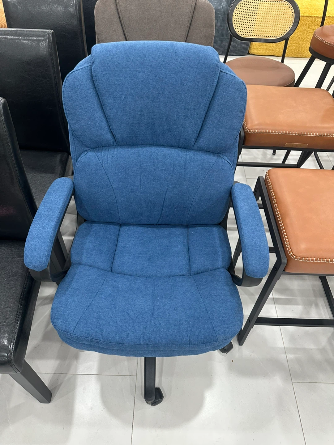 Office Chair - Blue Fabric