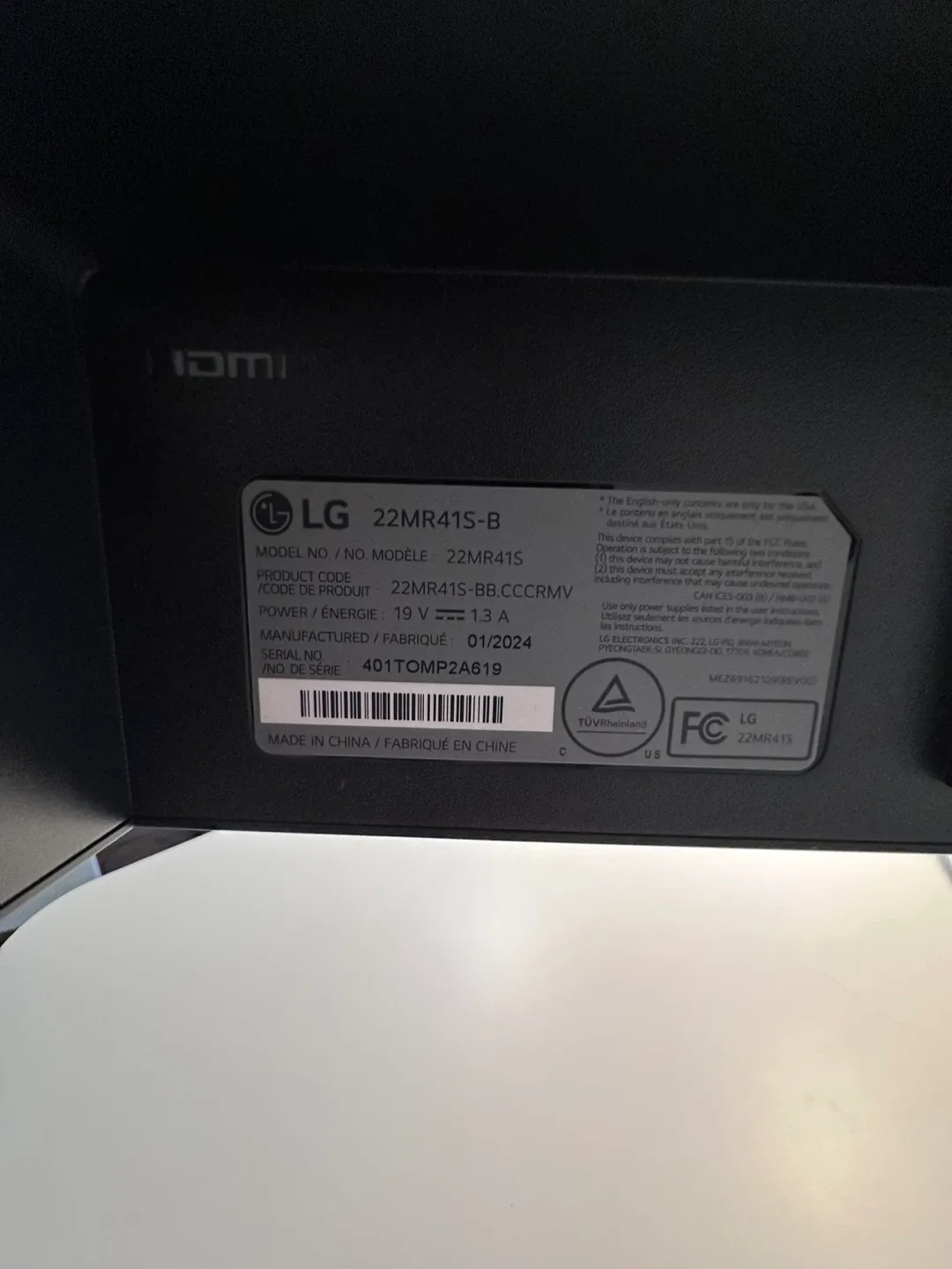 LG 22MR41S-B 22" Monitor 100Hz image indicator(3)