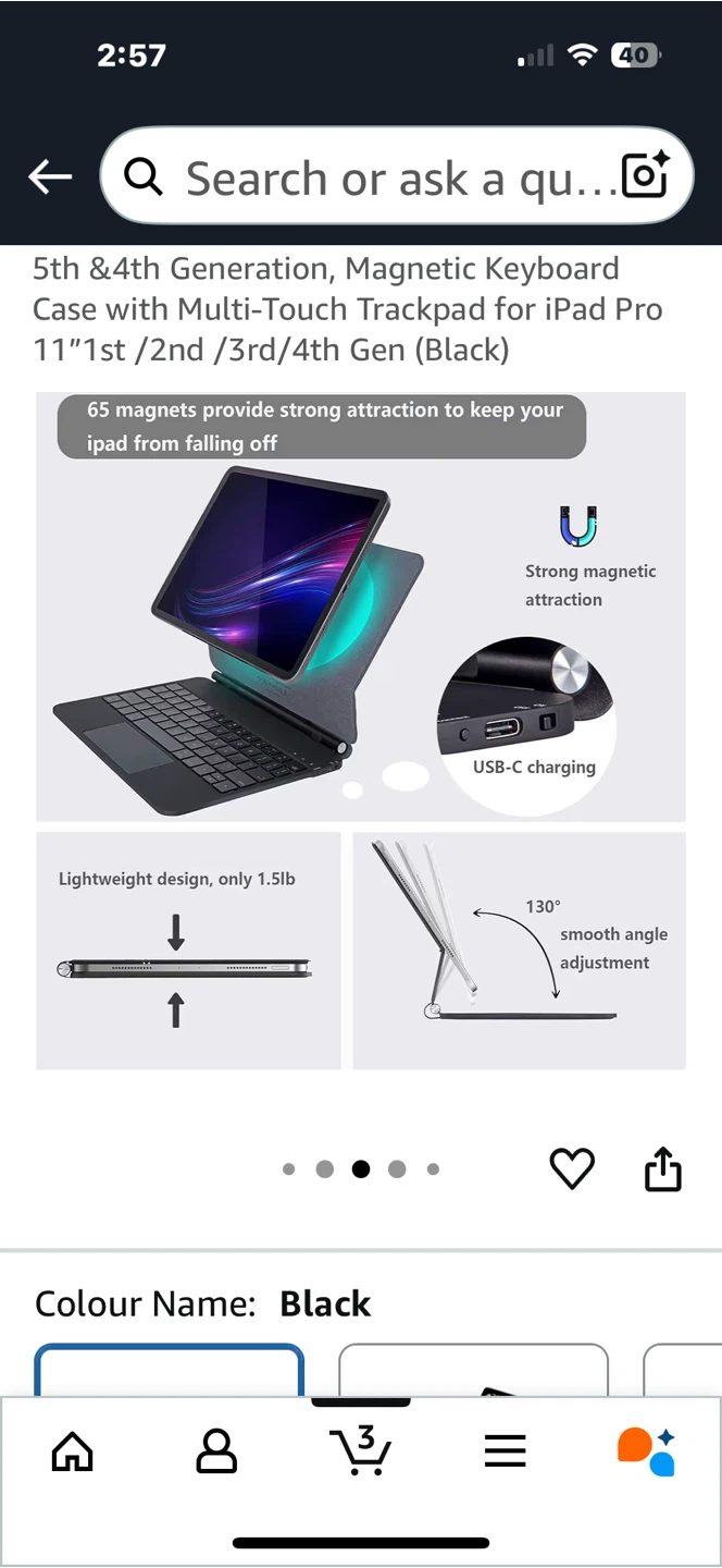 Magnetic Keyboard Case for iPad Pro 11" Black - photo 4