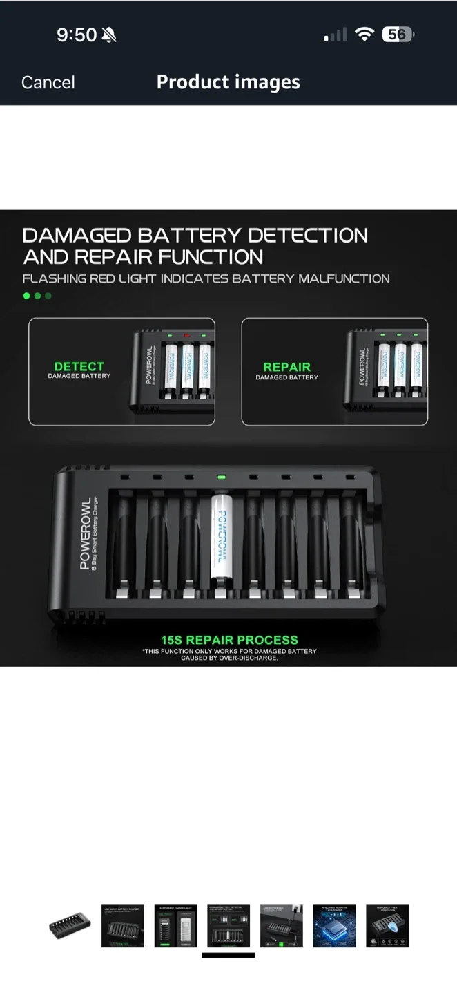POWEROWL USB Smart Battery Charger image indicator(4)