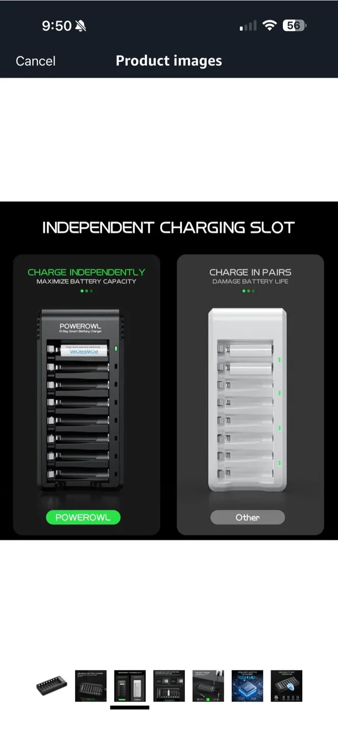 POWEROWL USB Smart Battery Charger image indicator(3)