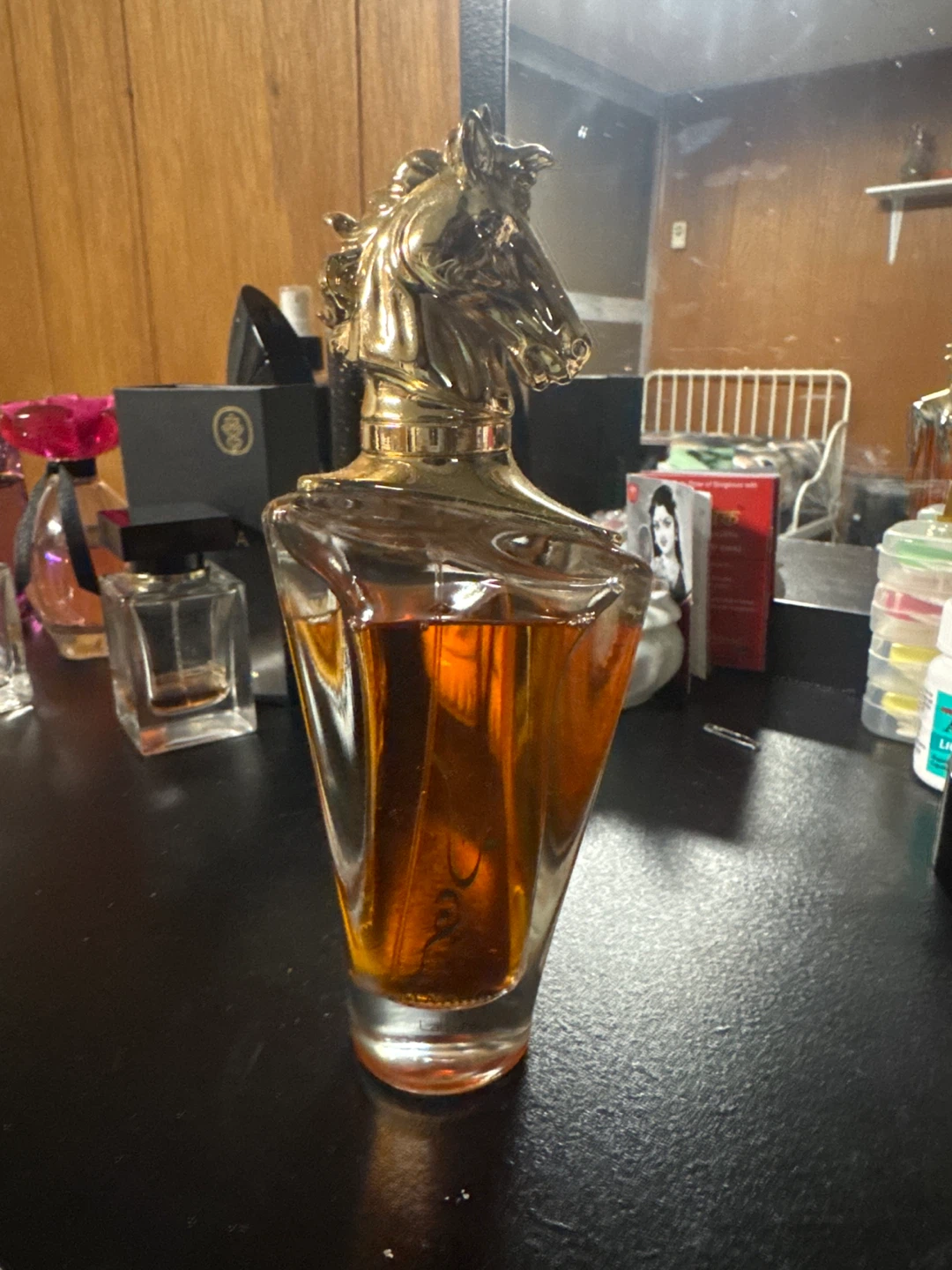 Lattafa Perfume Bottle with Horse Head Stopper