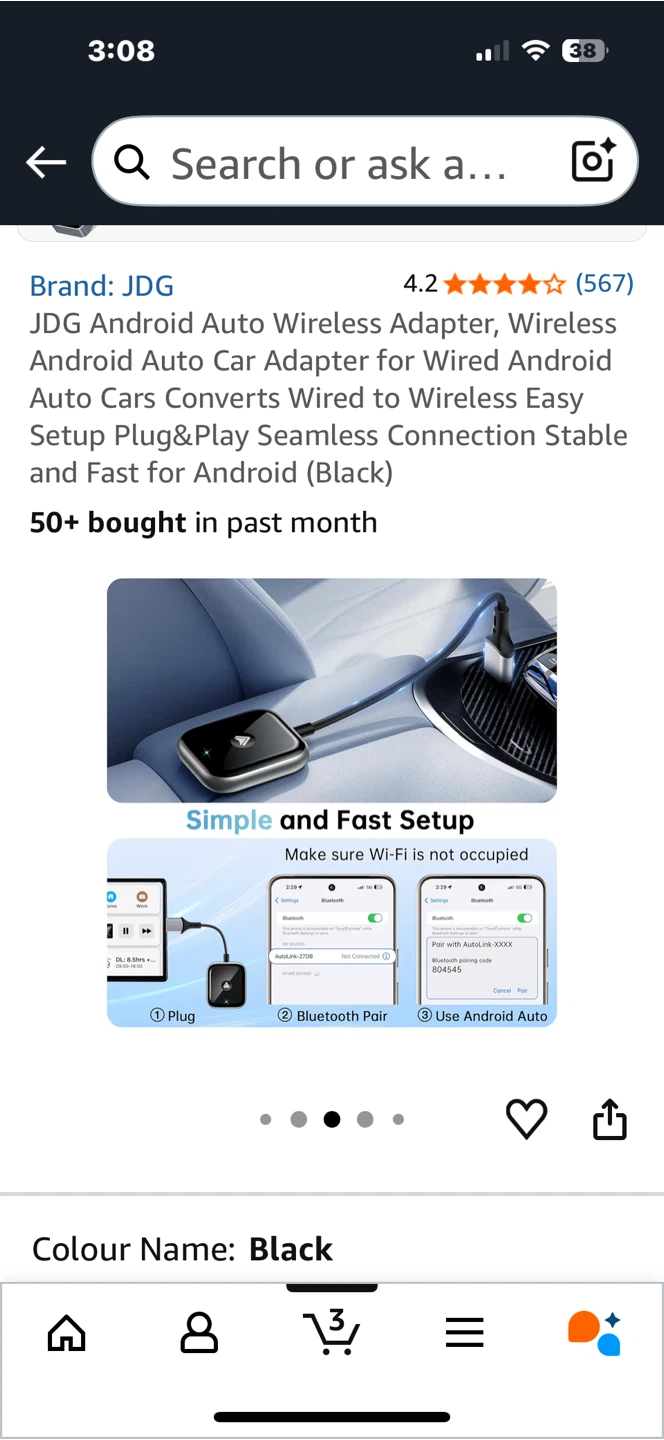 JDG Android Auto Wireless Adapter - Black - photo 4