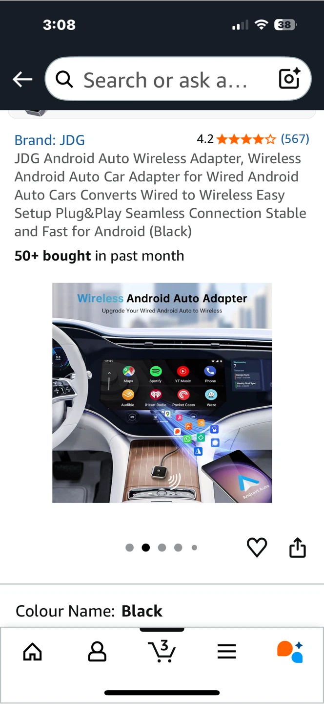 JDG Android Auto Wireless Adapter - Black - photo 2