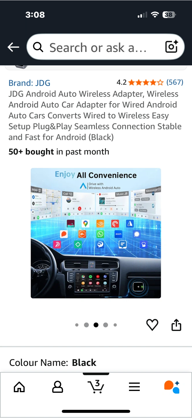 JDG Android Auto Wireless Adapter - Black - photo 3