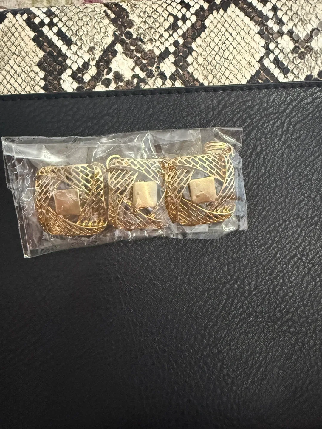 Gold Tone Cage Earrings - New thumbnail