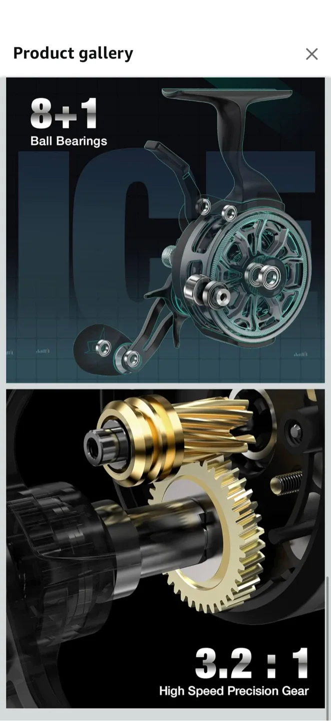 Ice Fishing Reel - CNC Machined Aluminum Alloy Spool image indicator(5)