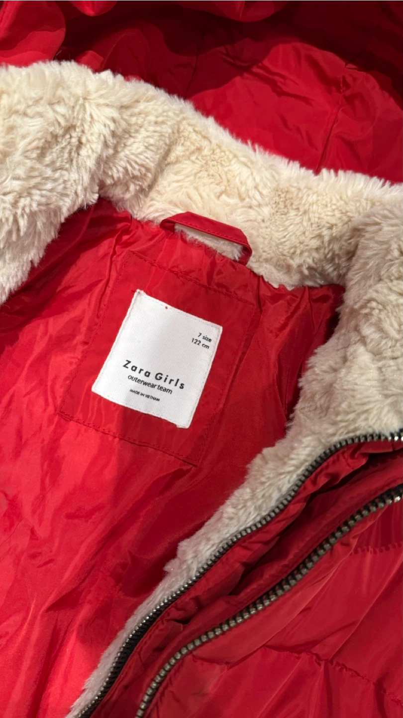 Zara Girls Red Puffer Jacket, Size 7 (122 cm) - photo 4