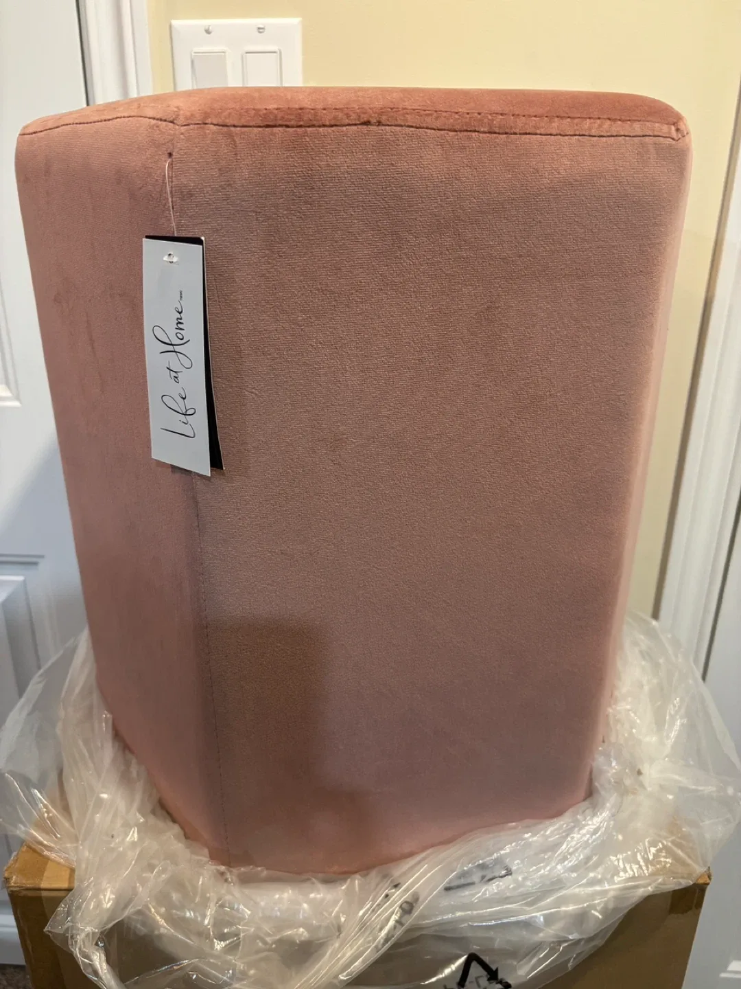 Life at Home Pink Ottoman - New! image indicator(2)