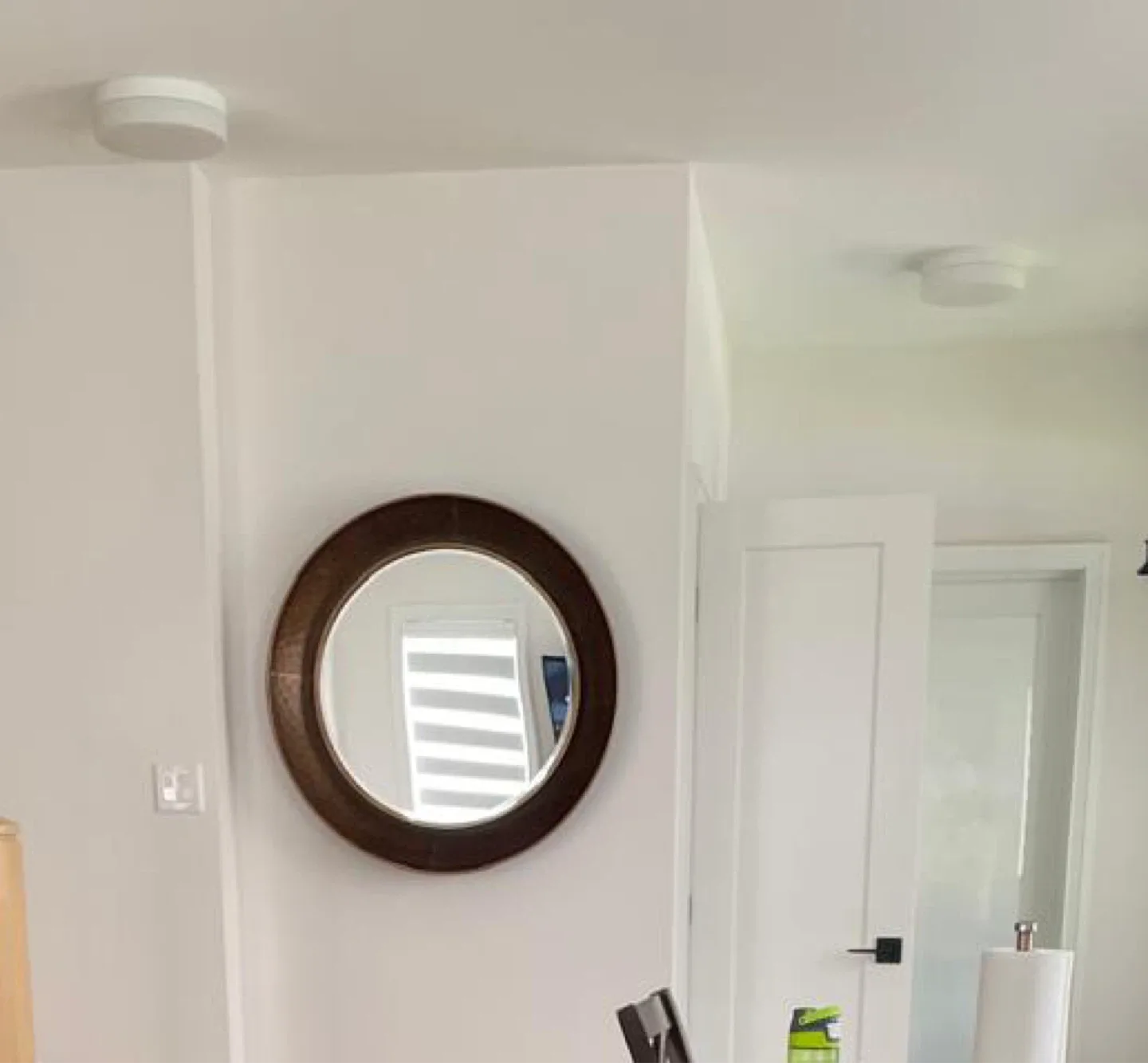 Round Wooden Framed Mirror