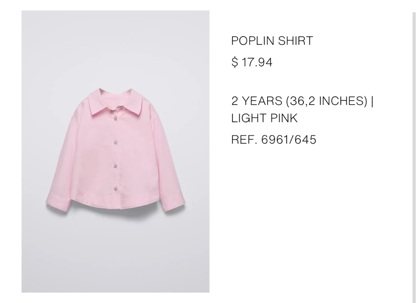 Zara Baby Poplin Shirt - Size 2 Years - photo 5